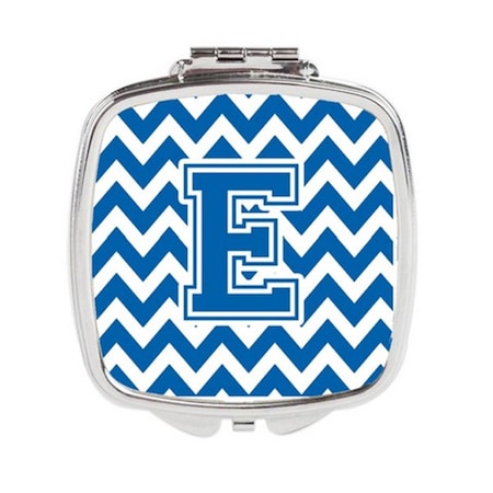 Carolines Treasures Letter E Chevron Blue and White Compact Mirror CJ1056-ESCM